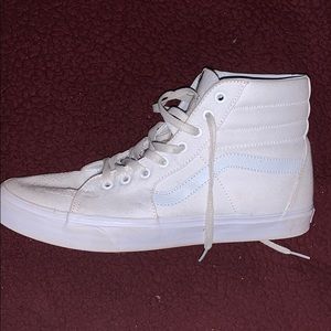 All white high top vans